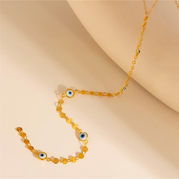 🔵𝟲𝟱%𝗢𝗙𝗙 𝗯𝘂𝗻𝗱𝗹𝗲𝘀 𝟯+🔵 NEW Evil Eye Long Sequin Drop Necklace - Picture 5 of 10